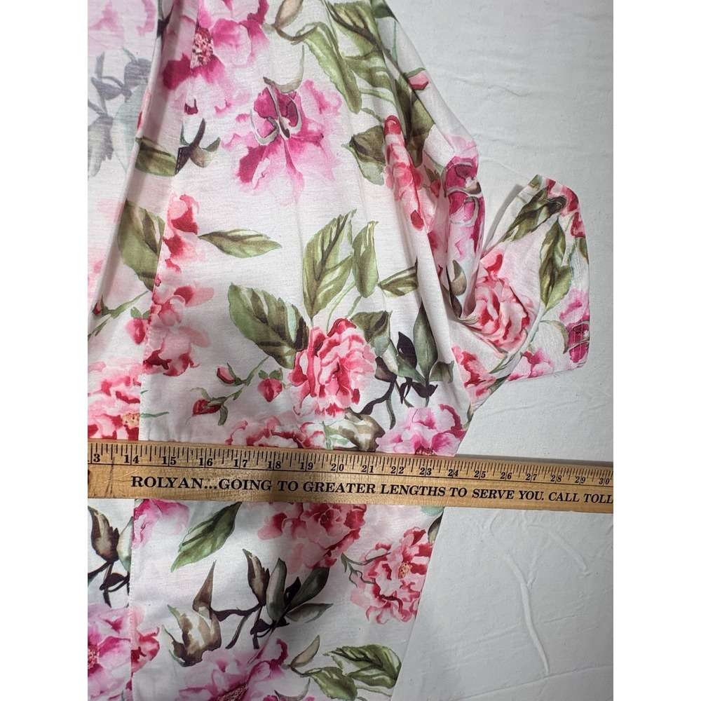 Show Me your MUMU Brie Pink Floral Short Robe Garden of Blooms One Size - Picture 8 of 9